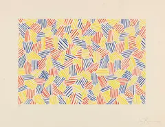Untitled I by Jasper Johns, 1976, Etching and aquatint in colors, sold Jul 2020