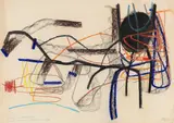 Ohne Titel by Fritz Winter, 1957, Oil crayon, sold Jul 2020