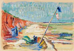 Wilhelm Ohm, Rotes Kliff (Sylt), Um 1963, Gouache
