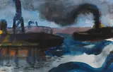 Hamburger Hafen by Emil Nolde, Nach 1910, Watercolor and India ink, sold Dec 2019