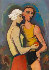 Liebespaar 2 by Karl Hofer, 1950, Oil on canvas, sold Dec 2019
