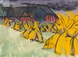 Bauernhof mit Korndiemen by Emil Nolde, Um 1925/1930, Watercolor, sold Dec 2019