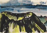 Landschaft mit dem Krater eines Vulkans by Emil Nolde, Ca. 1914, Watercolor, sold Dec 2019