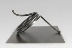 Indeterminate Line by Bernar Venet, 1994, Steel with black patina. Unique object, sold Dec 2019