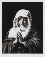 Robert Longo, Die Jungfrau Maria im Gebet, 2009, Charcoal drawing