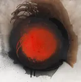 Otto Piene, Dark Love, 1975/1986, Oil, pigment and traces of fire and smoke on ca...