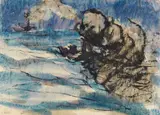 Dampfer im Hamburger Hafen by Emil Nolde, Um 1910, Watercolor and India ink, sold Dec 2019