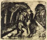 Reiter im Grunewald by Ernst Ludwig Kirchner, 1914, Lithograph, sold Dec 2019