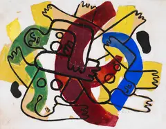 Les Plongeurs by Fernand Léger, 1942, Gouache, sold Dec 2019