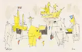 Lyonel Feininger, Wharf, 1946, Watercolor and India ink drawing