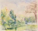 Max Liebermann, Blick in meinen Garten, 1920, Farbiges Pastel