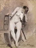 Koloman Moser, Weiblicher Akt im Atelier