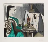 Femme dans l?Atelier by Pablo Picasso, 1956, Color Pochoir over heliotype, sold Dec 2019