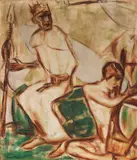 David und Saul by Christian Rohlfs, 1919, Tempera on canvas, sold Dec 2019
