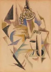 Louis Marcoussis, Nature morte aux fruits, Wohl um 1920, Pastel und Tusche