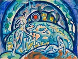 Wladimir Baranoff-Rossiné, Adam et Eve, 1910/11, Gouache