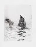 Emil Nolde, Segler und Rauch, 1910, Etching