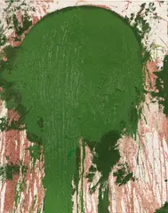Grünes Schüttbild by Hermann Nitsch, 2000, Acrylic on burlap, sold Dec 2019