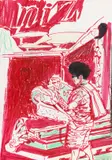 Neo Rauch, Ohne Titel, 2009, India ink and Colored crayon drawing