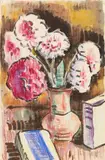 Karl Schmidt-Rottluff, Blumenstillleben, Um 1948/1950, Colored chalk and India ink drawing