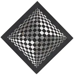 (d. i. Edoarda Maino) Dadamaino, Oggetto ottico dinamico, 1963, Mixed media. Aluminum on panel