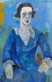 André Lanskoy, Portrait d'une dame en robe bleue