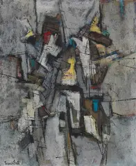 Francis Bott, Composition, 1955, Oil on canvas