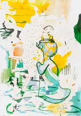 Daniel Richter, D.P. No. I NOCH GEHÖREN DIE STERNE AUCH DEN SCHMUTZIGEN, 1996, Mixed media. Watercolor, chalks, pencil and col...