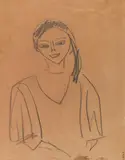 Mädchen, Fränzi by Ernst Ludwig Kirchner, Um 1910, Pencil drawing, sold Dec 2019
