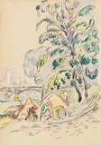Paul Signac, An der Pariser Seine, Um 1927, Watercolor and charcoal