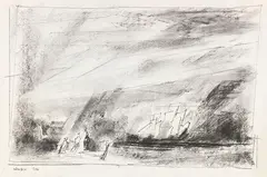 Baltic memory by Lyonel Feininger, 1954, Charcoal, wiped, sold Dec 2019