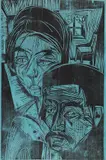 Bauernpaar in der Hütte (Andres und Annamargret Müller) by Ernst Ludwig Kirchner, 1919, Woodcut, sold Dec 2019