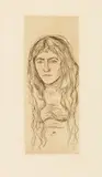 Edvard Munch, Weib mit langem Haar, 1896, Etching