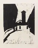 Villa mit Turm by Karl Schmidt-Rottluff, 1911, Holzschnitt auf Bütten, sold Dec 2019