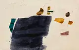 15. Juni 59 by Julius Heinrich Bissier, 1959, Egg and oil tempera on primed cotton fabric, sold Dec 2019