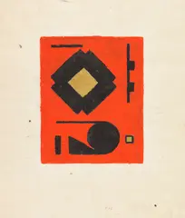 Erich Buchholz, Komposition 0025, 1920, India Ink, gouache and gold bronze