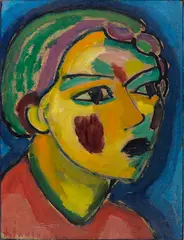 Alexej von Jawlensky, Dichterin (Mystischer Kopf), 1917, Oil on cardboard