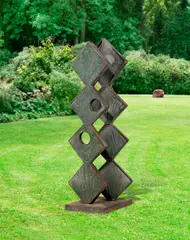 Square Forms (Two Sequences) by Barbara Hepworth, 1963, Bronze with greenish patina, sold Dec 2019