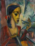 Dorothea Maetzel-Johannsen, Annemarie I (Am Fenster), 1920, Oil on board