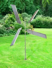 Four Rectangles Broken Line by George Rickey, 1973, stainless steel, sold Dec 2019