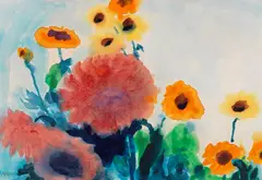 Blumenstück by Emil Nolde, Nach 1950, Watercolor, sold Dec 2019