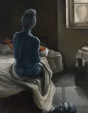 Bikash Bhattacharjee, She and the Morning, 1974, Oil on canvas