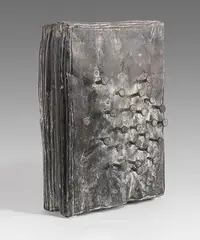 Zeitungsblock by Günther Uecker, 2012, Bronze with black green patina, sold Dec 2019