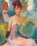 Jean-Gabriel Domergue, La Loge, Wohl um 1948, Oil on canvas
