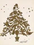 Andy Warhol, Christmas Tree, 1957, Offset lithograph in black and gold