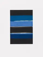 Landline Blue Black by Sean Scully, 2016, Color Etching and aquatint, sold Dec 2019