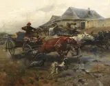 Józef Brandt, Dahinjagende Fuhrwerke (Heimkehr vom Markt)