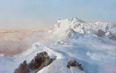 Edward Theodore Compton, Über dem Nebelmeer (Monte Rosa vom Rimpfischhorn), 1914, Oil on canvas