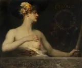 Ferdinand Keller, Diana, 1906, Oil cardboard