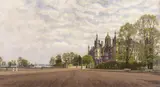 Carl Malchin, Blick auf Schloss Schwerin, 1912, Oil on canvas